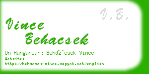 vince behacsek business card